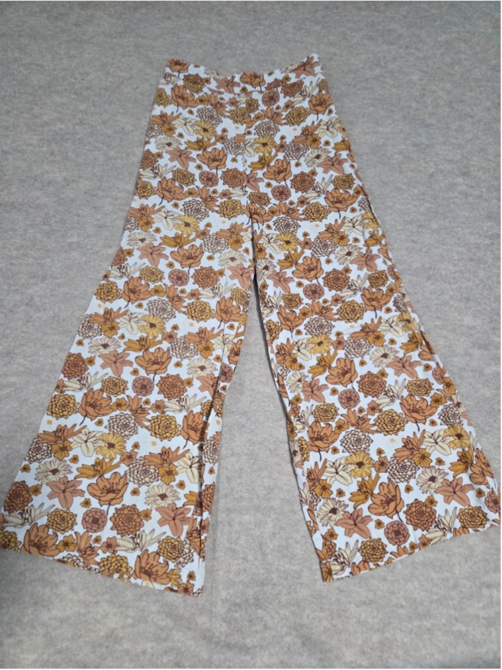 Haver & Blair White Floral Wide-Leg Pants Linen Size XS